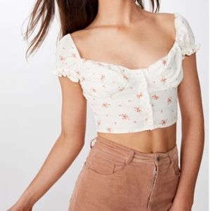 Floral Button Down Crop Top